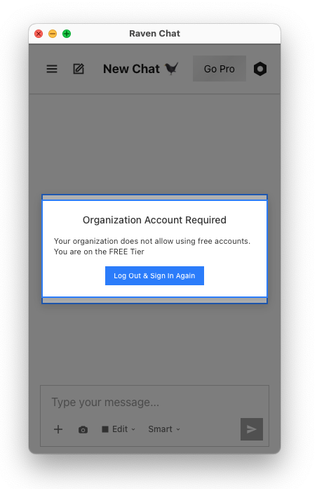 Organization Account Required